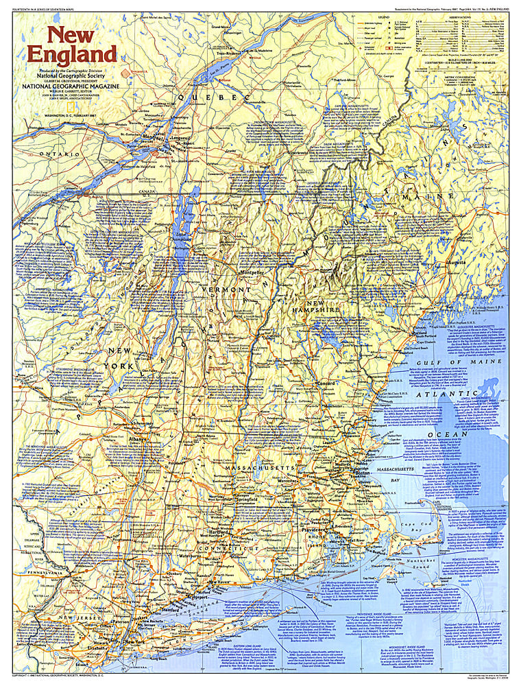 1987 New England Map Side 1