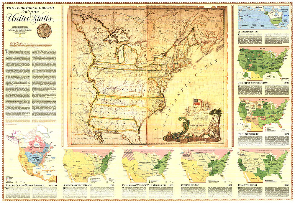 1987 Territorial Growth of the United States Map