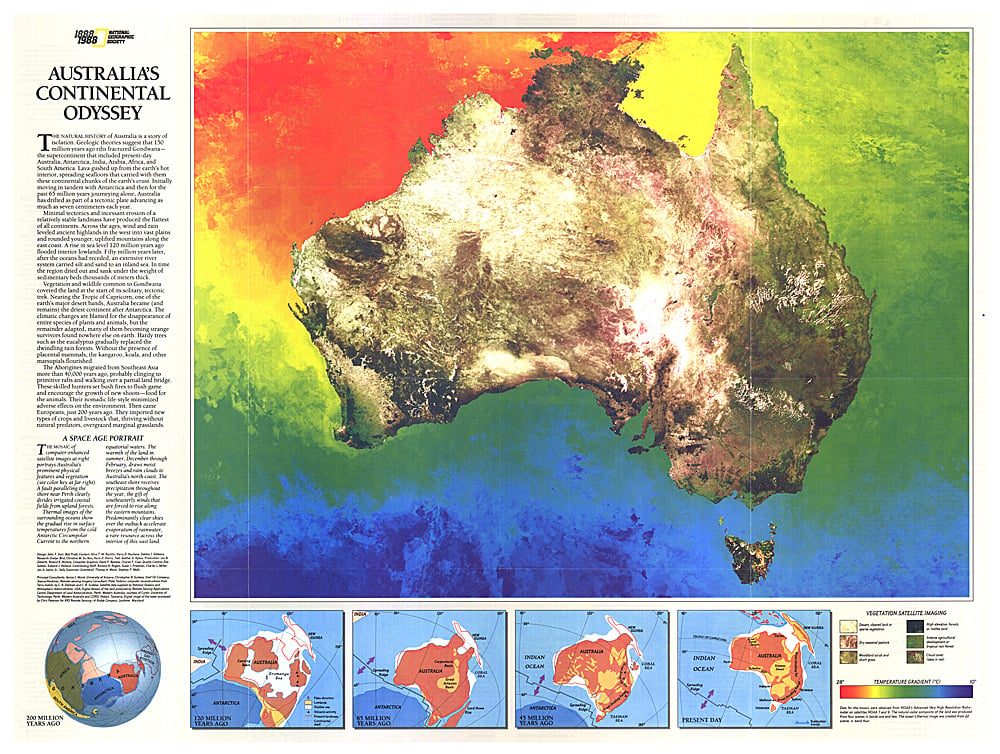 1988 Australia Continental Odyssey Map