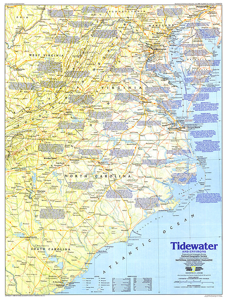 1988 Tidewater and Environs Map