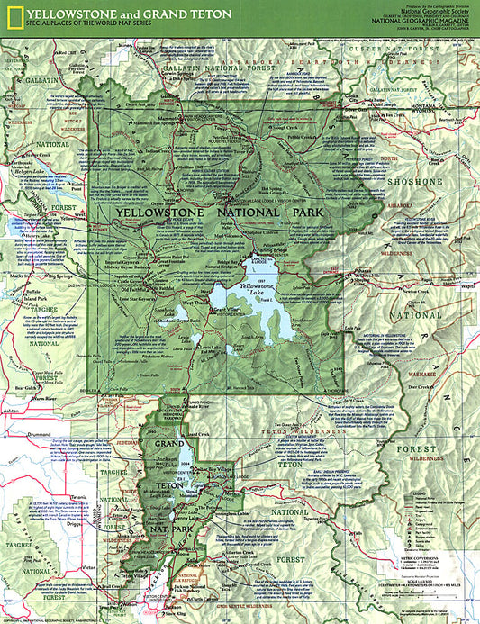 1989 Yellowstone and Grand Teton Map Side 1