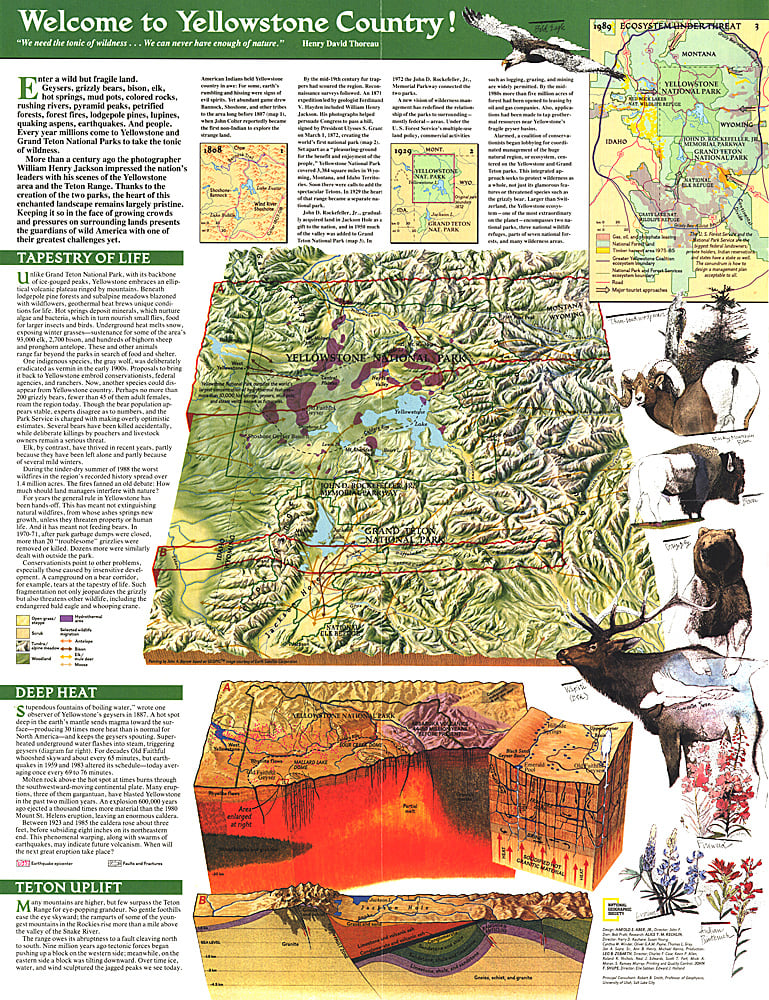 1989 Yellowstone and Grand Teton Map Side 2