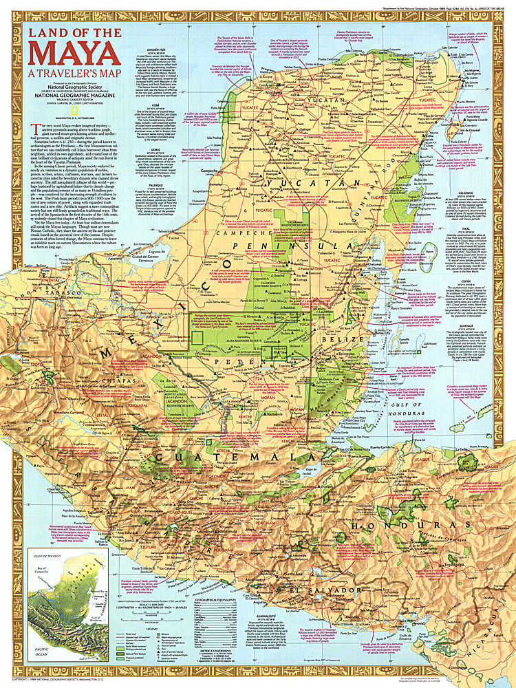 1989 Land of the Maya Map