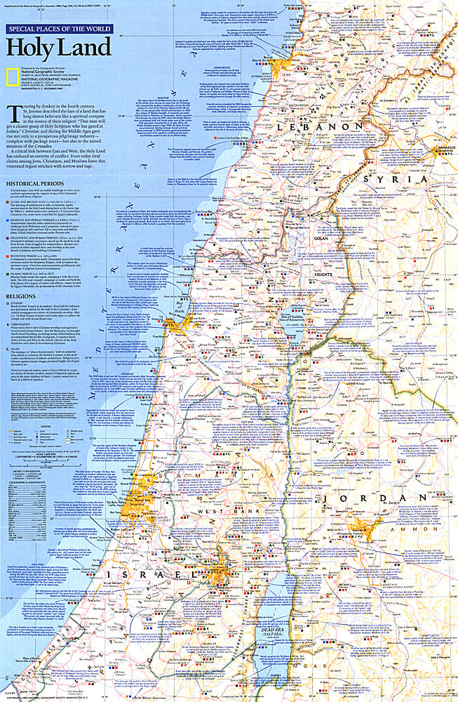 1989 Special Places of the World, Holy Land Map