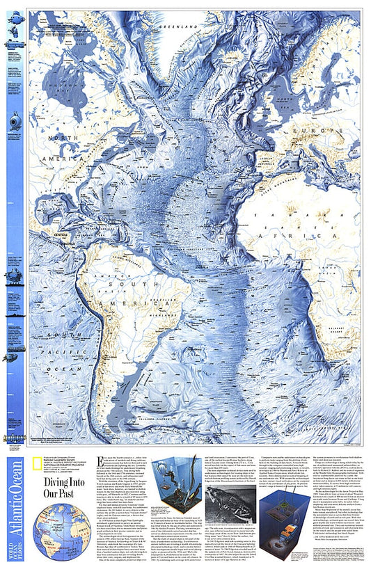 1990 World Ocean Floors, Atlantic Ocean Map