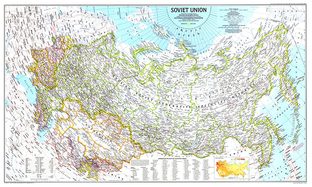 1990 Soviet Union Map