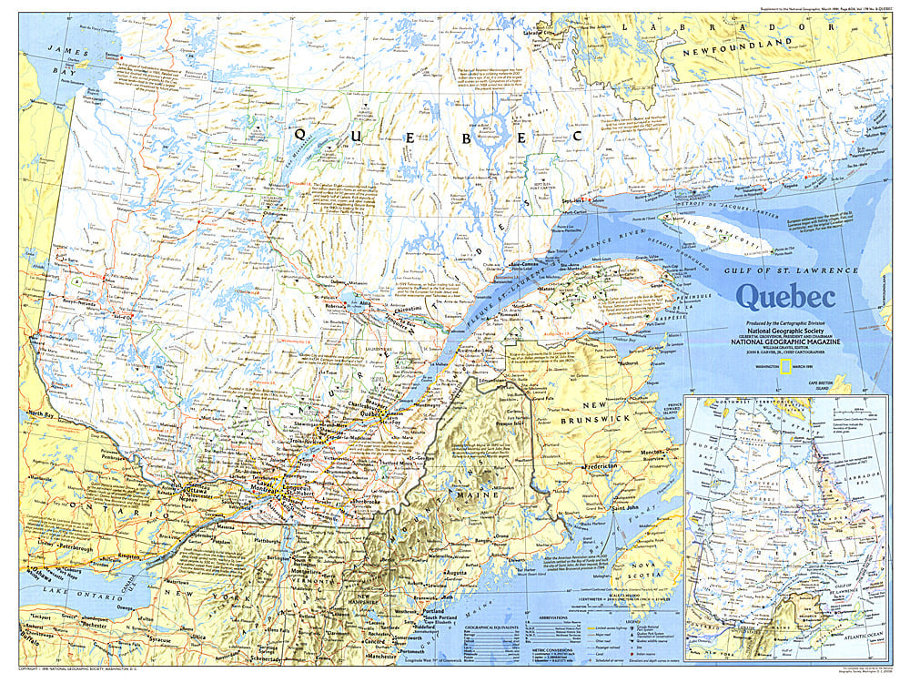 1991 Quebec Map