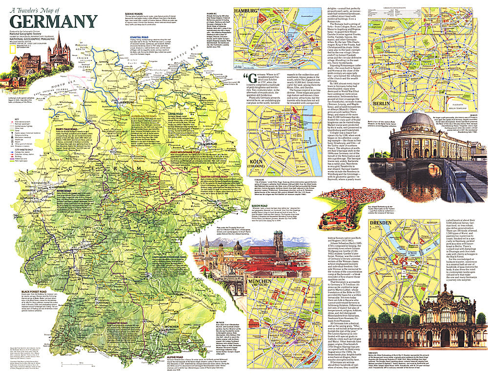 1991 Travelers Map of Germany