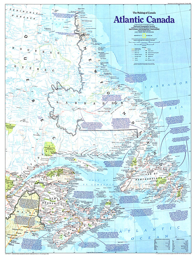1993 Making of Canada, Atlantic Canada Map