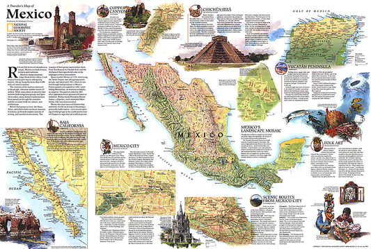 1994 Travelers Map of Mexico