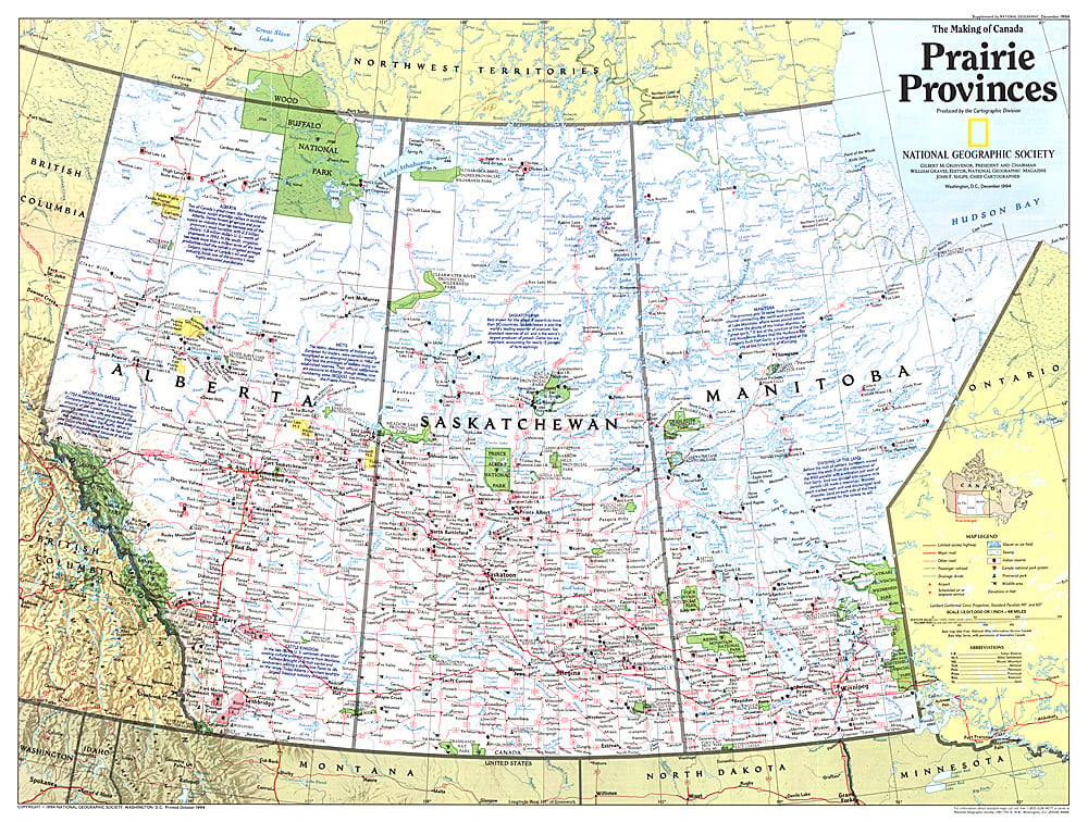 1994 Making of Canada, Prairie Provinces Map