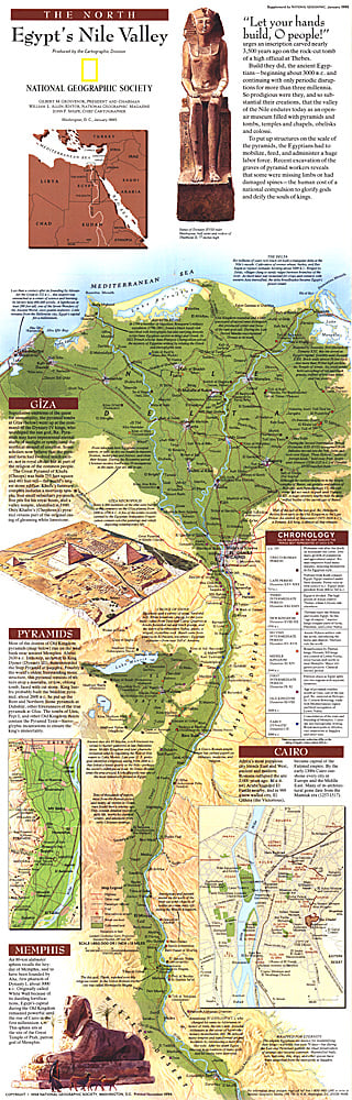 1995 Egypts Nile Valley North Map