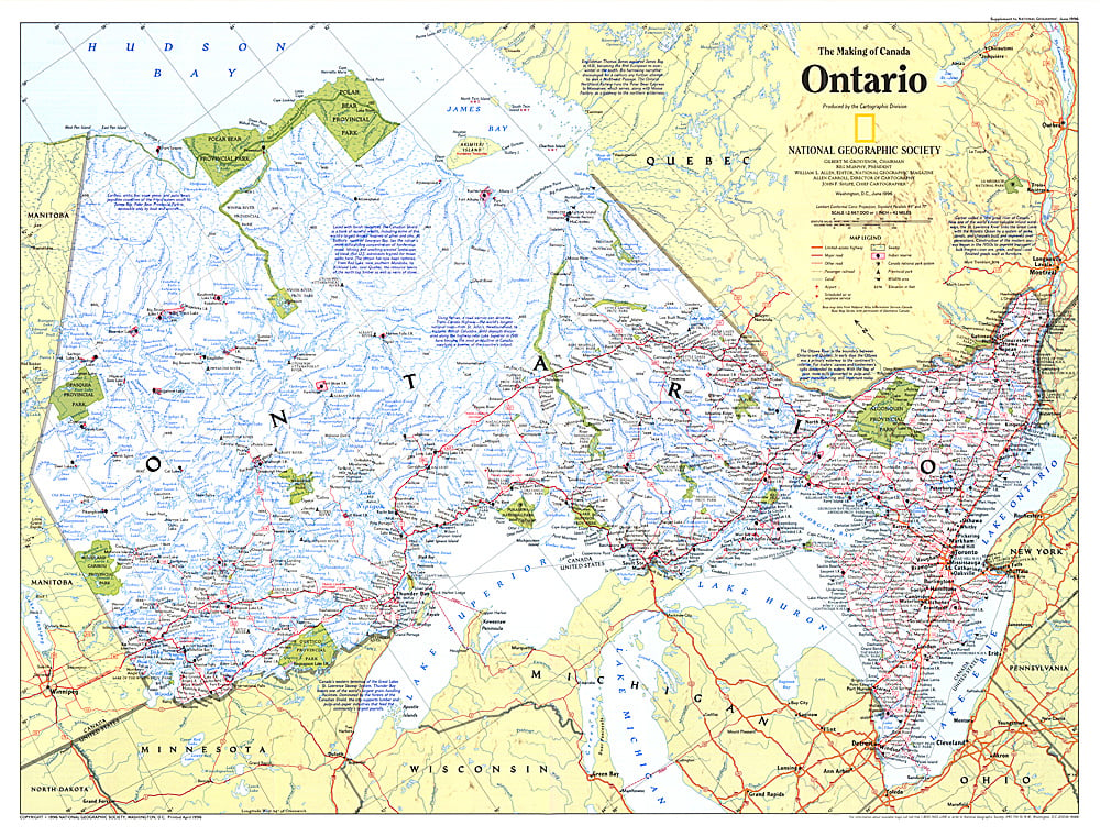 1996 Making of Canada, Ontario Map