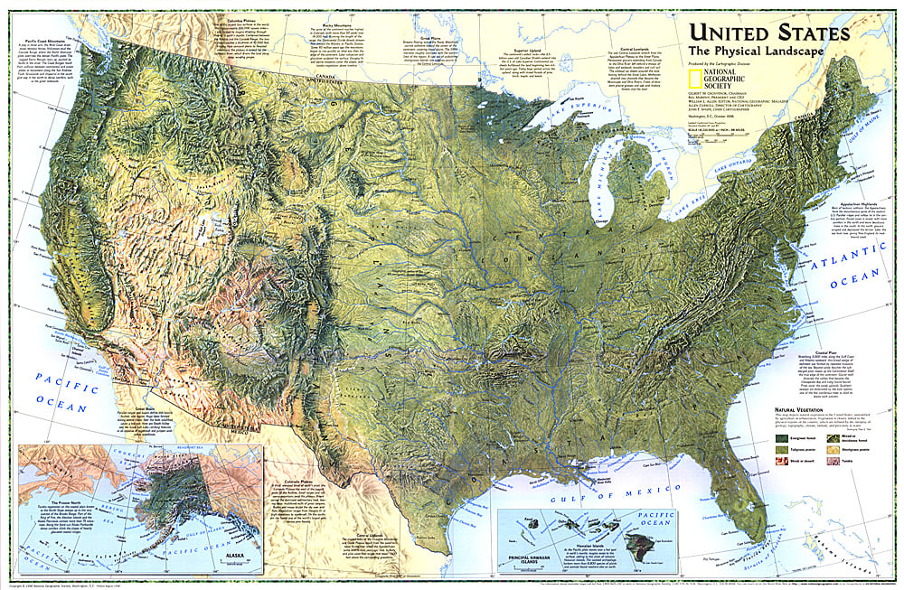 1996 United States, the Physical Landscape Map
