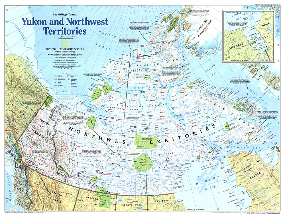 1997 Making of Canada, Yukon and Northwest Territories Map