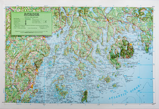 Acadia National Park Raised Relief Map