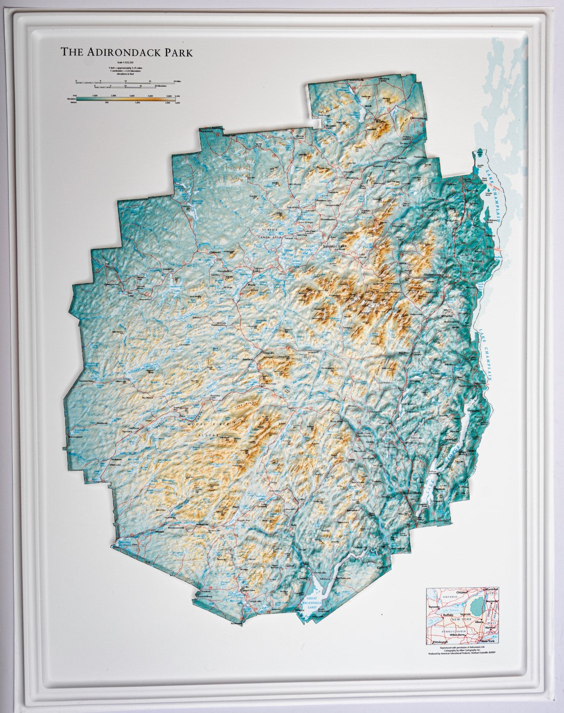 Adirondack Raised Relief Map