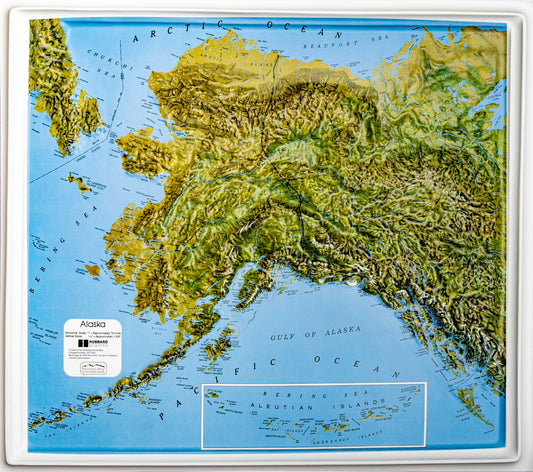 Alaska Natural Color Raised Relief Map