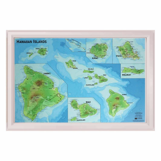 Hawaii Natural Color Raised Relief Map