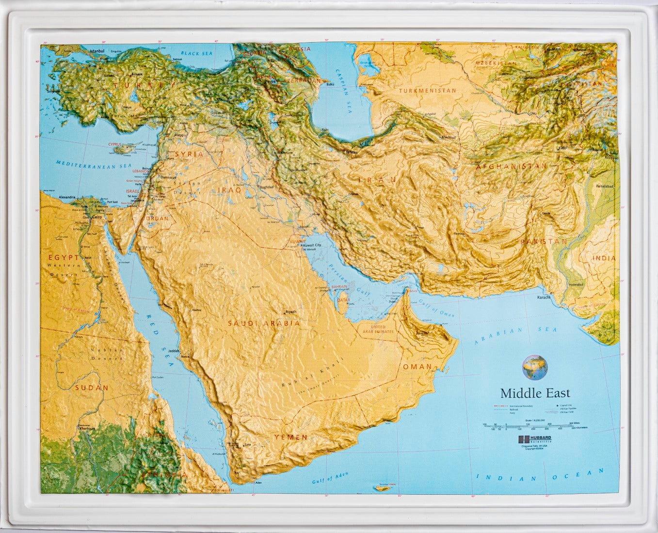 Middle East Raised Relief Map