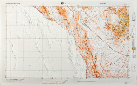 Marfa, Texas (NH 13-5) Raised Relief Map