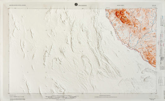 Presidio, Texas (NH 13-8) Raised Relief Map