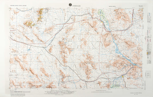 Needles, California (NI 11-6) Raised Relief Map