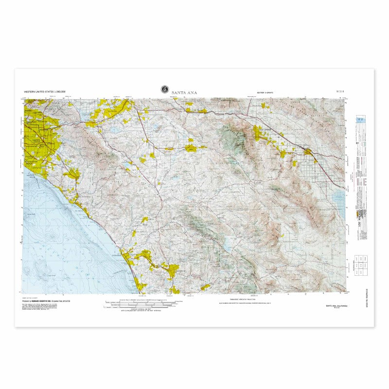 Santa Ana, California (NI 11-8) Raised Relief Map