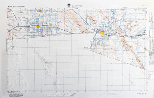 El Centro, California (NI 11-12) Raised Relief Map