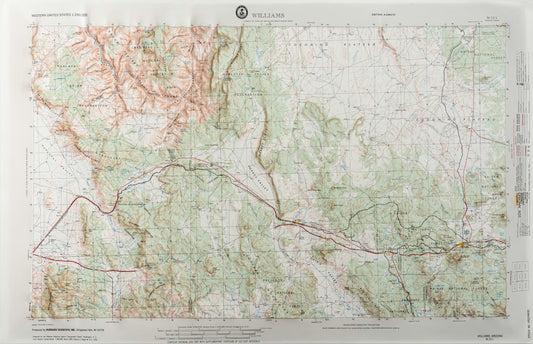 Williams, Arizona (NI 12-1) Raised Relief Map