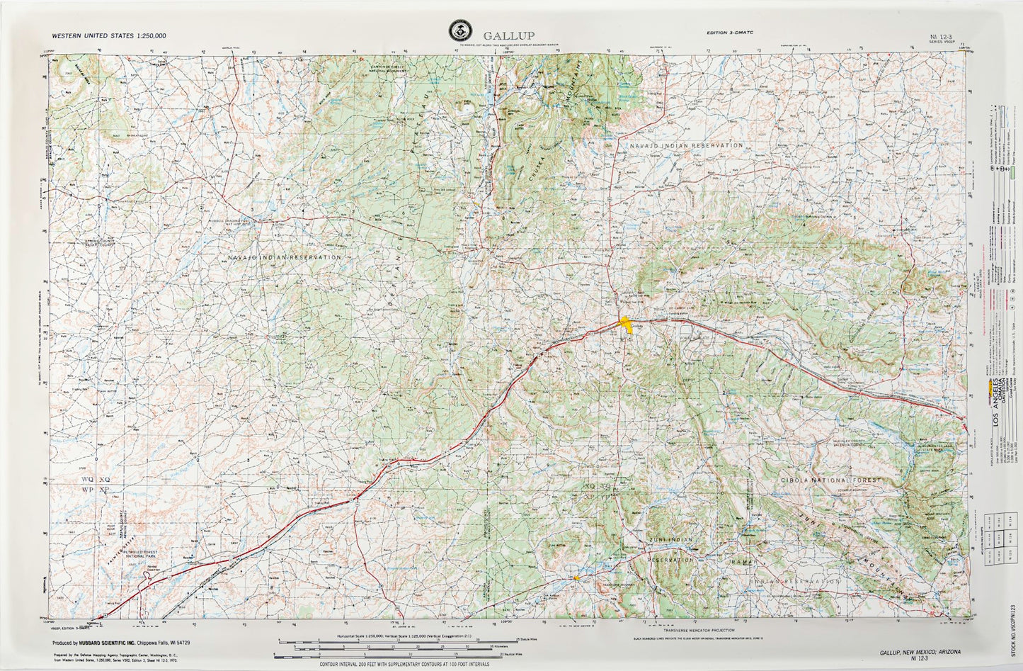 Gallup, New Mexico (NI 12-3) Raised Relief Map