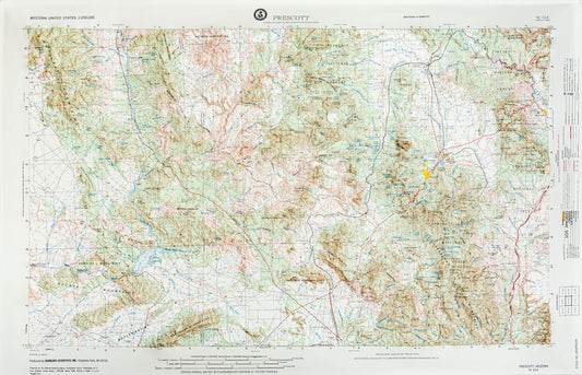 Prescott, Arizona (NI 12-4) Raised Relief Map