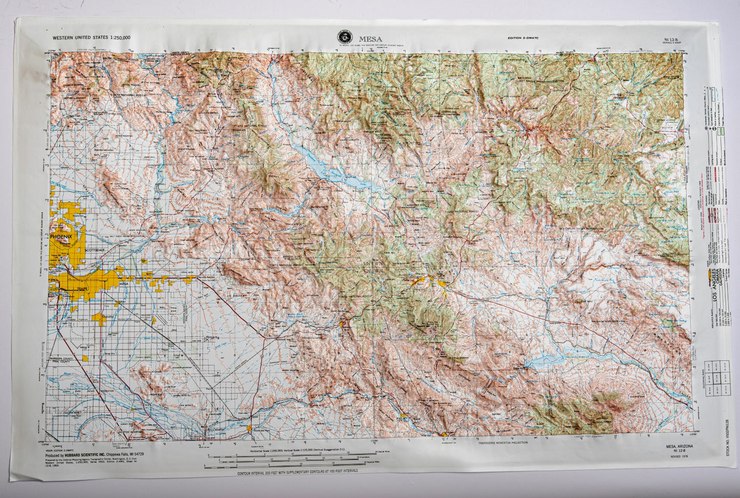 Mesa, Arizona (NI 12-8) Raised Relief Map