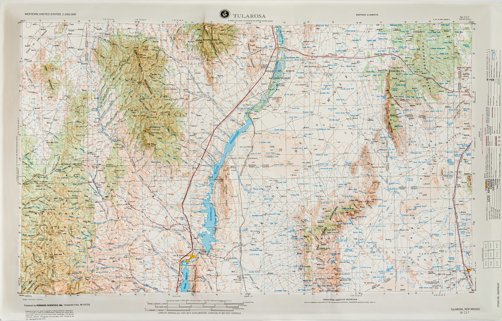 Tularosa, New Mexico (NI 13-7) Raised Relief Map