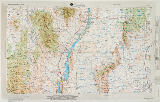 Tularosa, New Mexico (NI 13-7) Raised Relief Map