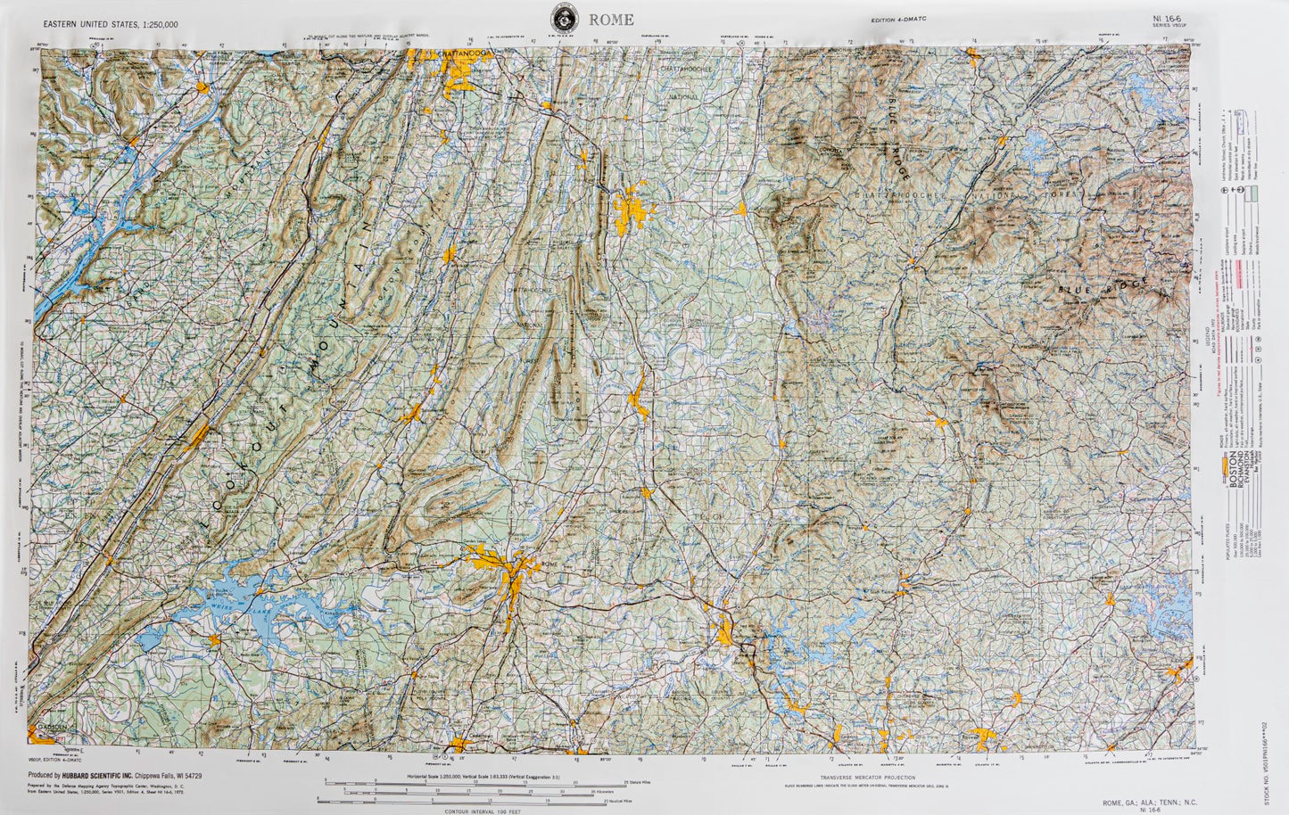 Rome, Georgia (NI 16-6) Raised Relief Map