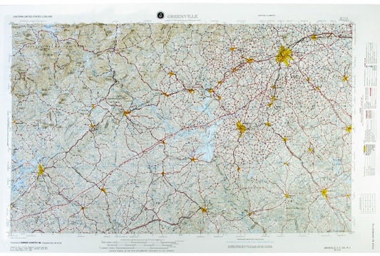 Greenville, South Carolina (NI 17-4) Raised Relief Map