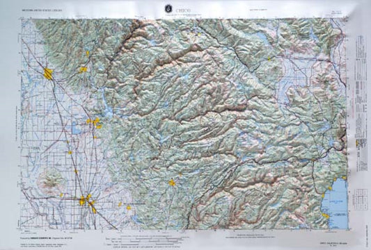 Chico, California (NJ 10-3) Raised Relief Map