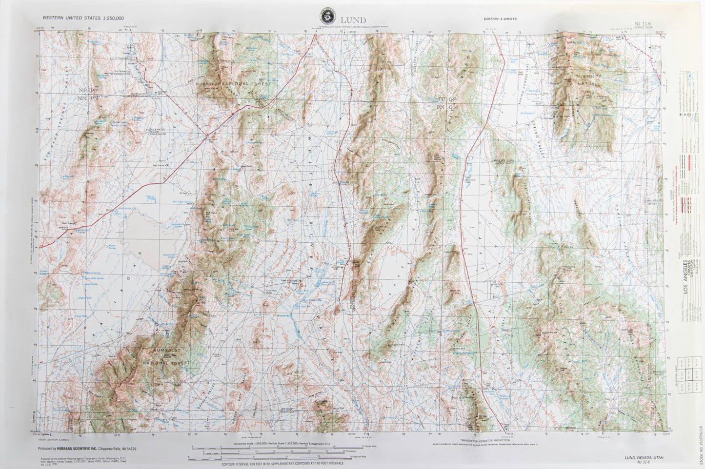 Lund, Nevada (NJ 11-6) Raised Relief Map