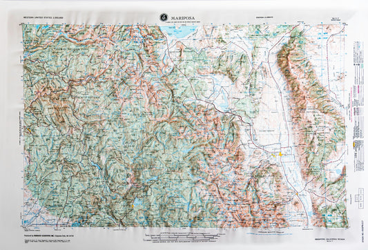 Mariposa, California (NJ 11-7) Raised Relief Map