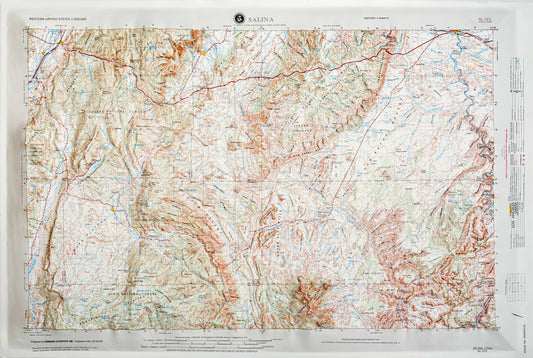 Salina, Utah (NJ 12-5) Raised Relief Map