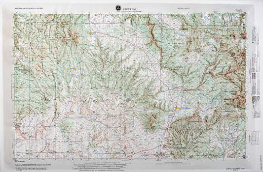 Cortez, Colorado (NJ 12-9) Raised Relief Map