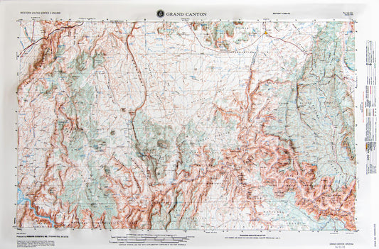 Grand Canyon, Arizona (NJ 12-10) Raised Relief Map