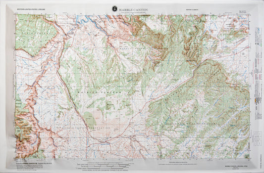 Marble Canyon, Arizona (NJ 12-11) Raised Relief Map