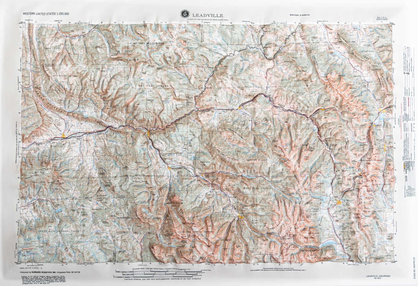 Leadville, Colorado (NJ 13-1) Raised Relief Map