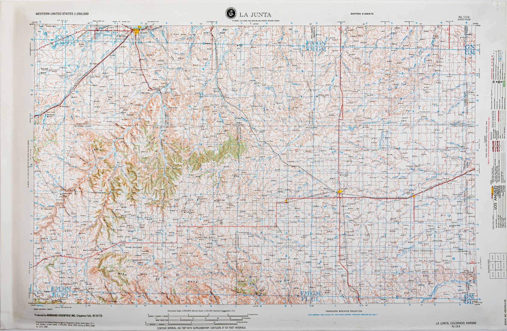 La Junta, Colorado (NJ 13-9) Raised Relief Map