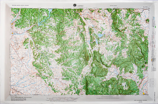 Aztec, New Mexico (NJ 13-10) Raised Relief Map