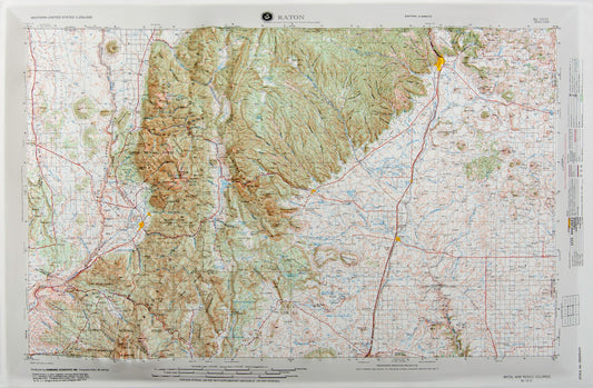 Raton, New Mexico (NJ 13-11) Raised Relief Map