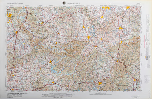 Winchester, Virginia (NJ 16-9) Raised Relief Map