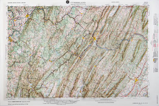 Cumberland, Maryland (NJ 17-3) Raised Relief Map